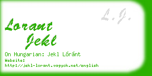 lorant jekl business card